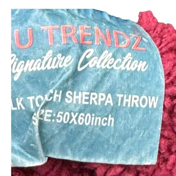 U Trendz Soft Knit Sherpa Throw Silk Touch Blanket Cozy Southwestern Design READ - Picture 6 of 7